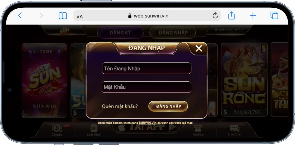 Đăng nhập Sunwin